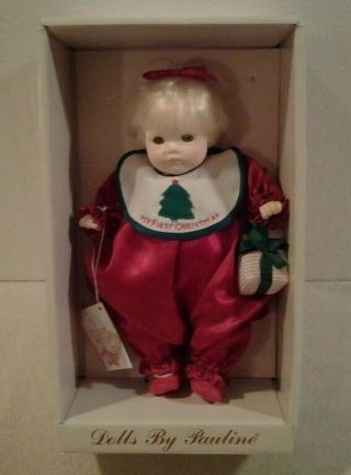 1985 Dolls By Pauline " My First Christmas " Xmas Doll 10 " Never Removed From Box