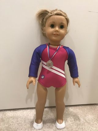 American Girl Doll Gymnastics Outfit 18” Doll,  But Hardly Touched