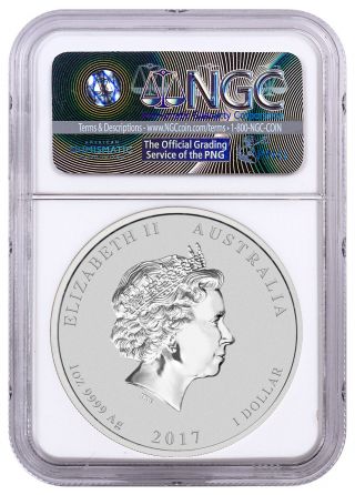 2017 Australia Year of Rooster 1 oz Gilt Silver Lunar S2 $1 NGC MS70 SKU50411 2