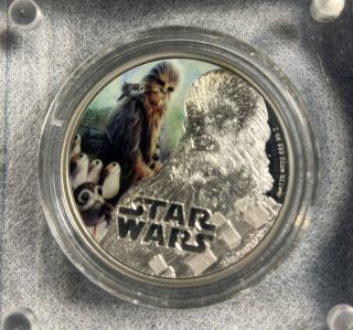 2017 Niue 1 Oz Silver $2 Star Wars Chewbacca Colorized