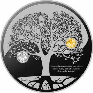The Tree Of Life - 2019 500 Francs Cfa Pure Silver Coin With Swarovski Elements