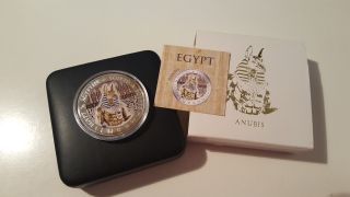 2012 Fiji Egypt Anubis Silver Proof One Dollar Coin Boxed With Certificate