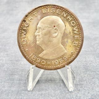 1970 Dwight Eisenhower Government Of Ras Al Khaima 10 Riyals Silver Coin Toned