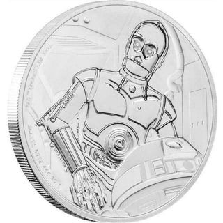 Niue - 2017 1oz Silver $2 Coin - Star Wars - C - 3po Fine Proof Coin W Box/coa