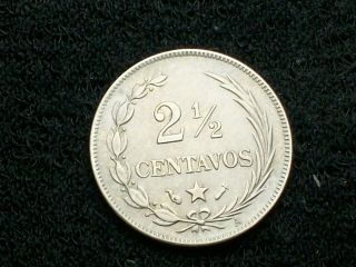 Dominican Republic 1888 2½ Centavos Very Au Coin Km 7.  3