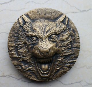 China 2015 60mm Brass Medal - Totemism Series - The Wolf Totem