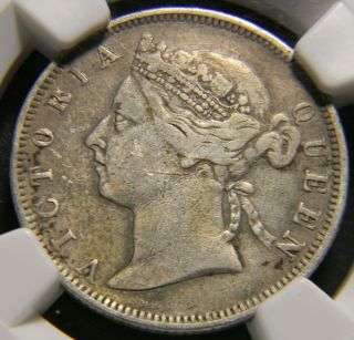 Hong Kong 1888 Silver 20 Cents Coin Ngc Vf Details Surface Hairlines