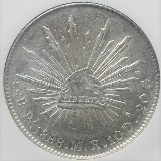 Silver 1888 Pi Mr Mexico Republic 8 Reales San Luis Potosi Ngc Au Tarrant Texas