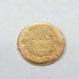 1945 Dos Pesos M Mexico Gold Round Coin Jewelry Grade Dp45