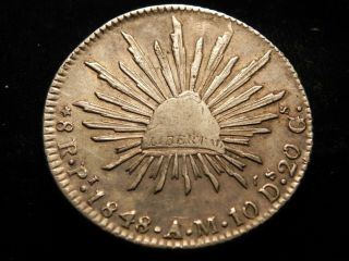 Mexico 1848 Pi Am.  903 Silver 8 Reale Details