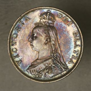 Great Britain 1887 Double Florin Silver Victoria