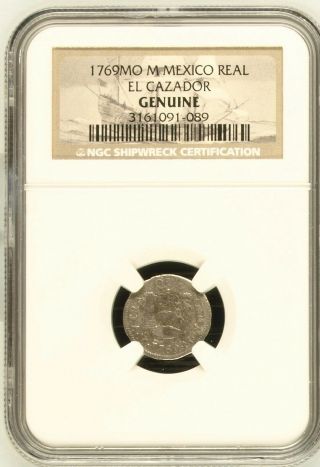 1769 El Cazador Shipwreck 1 Reales Authentic Ngc Great Coin