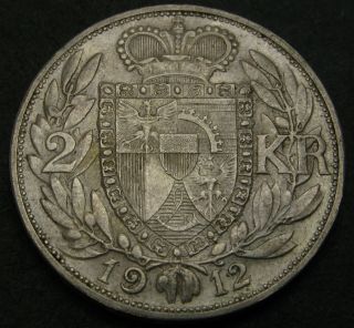Liechtenstein 2 Kronen 1912 - Silver - Prince John Ii.  - Vf - 2908