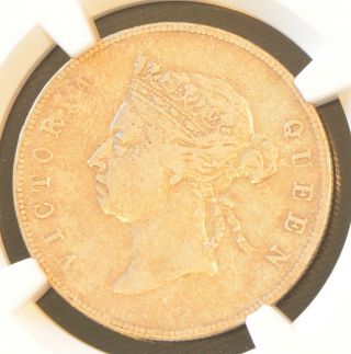 1891 China Hong Kong 50 Cent Victoria Silver Coin Ngc Vf Details