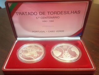 Portugal 1000 Escudos 1994 / Tordesillas Treaty / Cape Verde / Silver Proof