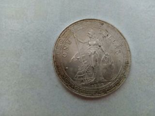1902 Straits Settlements Trade One Dollar Singapore Malaya England Silver Coin