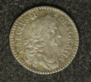 1678 Charles Ii Silver 2 Pence,  Type Coin.  Great Britain Uk