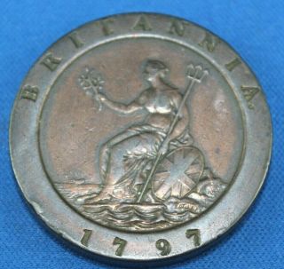 Great 1797 Great Britain Cartwheel 2 Pence Copper Coin