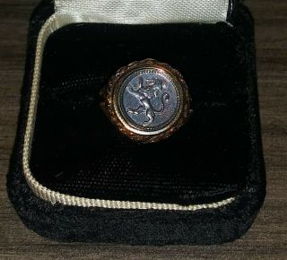 1893 Guatemalan 1/4 Real Silver Coin In 14k Gold Ring Setting & Certificate