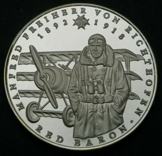 Panama 5 Balboas 1988 Proof - Silver - Baron Manfred Von Richthofen - 502