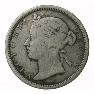 1872 - H British Straits Settlements Silver Twenty 20 Cents Key Date Km 12
