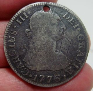 (1776 Fm) 2 Reales Mexico (silver) Colonies - - - Historic Date - Very Scarce -