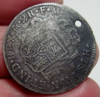 (1776 FM) 2 REALES MEXICO (SILVER) COLONIES - - - HISTORIC DATE - very scarce - 2