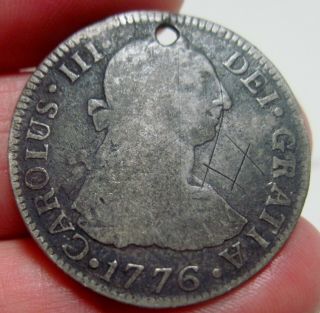 (1776 FM) 2 REALES MEXICO (SILVER) COLONIES - - - HISTORIC DATE - very scarce - 3