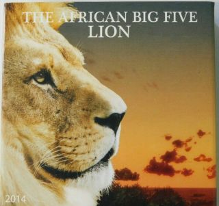 2014 Burkina Faso 1000 Francs African Big Five Lion Fine Silver 1oz.  Coin Color
