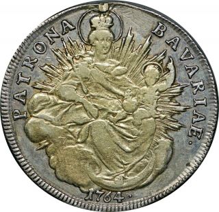 1764 - A German States,  Bavaria,  Large Silver Thaler,  Gold Highlights,  Ex - Mounted