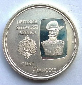 Namibia 1990 100 Years Of Windhoek Silver Coin,  Proof