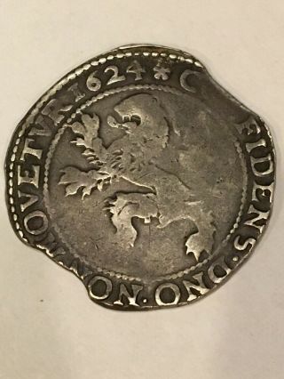 1624 Netherlands Dutch Lion Daalder Silver Coin