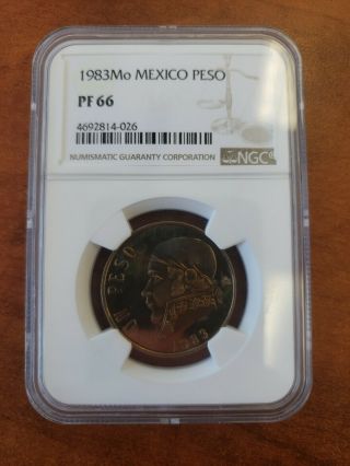 1982 1983 Mexico 1 Peso Proof Pf Ngc Pf66 Rare