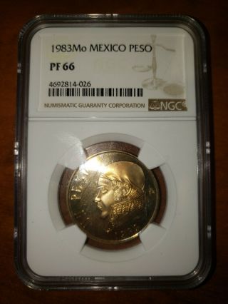 1982 1983 Mexico 1 Peso Proof Pf NGC PF66 Rare 2