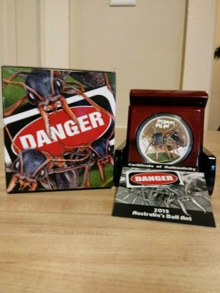 2015 Deadly And Dangerous Series - Australian Bull Ant - $1 Silver Proof Coin