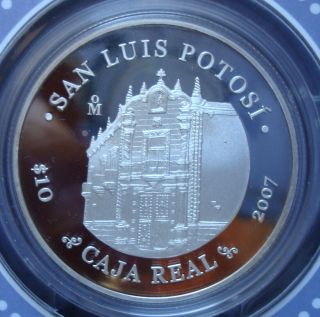 2007 Mexico $10 Pesos Onza Silver Proof San Luis Potosi Uncirculated