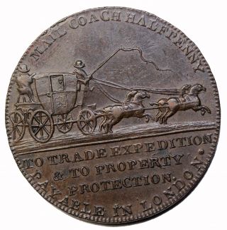 Ca.  1797 Great Britain Middlesex Mail Coach Halfpenny Conder Token D&h - 363