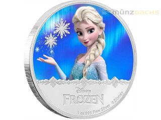 $2 Dollar Disney Frozen Elsa Niue Island 1 Oz.  999 Fine Silver 2016 Proof