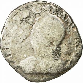 [ 491515] Coin,  France,  Charles Ix,  Teston,  1563,  Bayonne,  F (12 - 15),  Silver