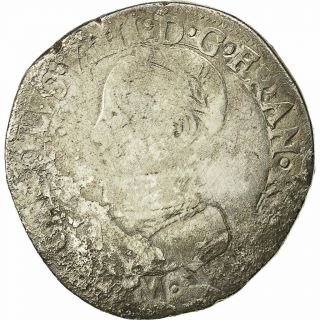 [ 491514] Coin,  France,  Charles Ix,  Teston,  1570,  Toulouse,  Vf (20 - 25),  Sombart