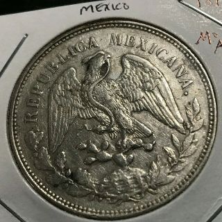 1899 Mo Am Mexico Silver Un Peso Crown Coin