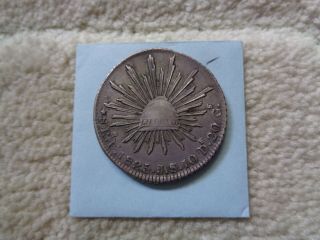1835 Pi J.  S.  San Luis Potosi Mexico 8 Reales Silver Coin First Republic