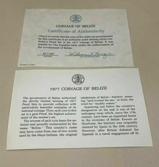 Belize 1977 Franklin Silver 8 Coin Proof Set w/ BOX & 3