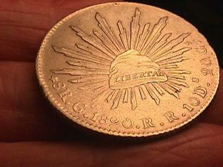 1890 8 Reale Go - R.  R.  Guanajuato Mexico 8 Reales 90.  3 Silver Coin