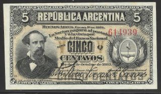 Argentina 1883 Banco Centrale 5 Centavos P - 5c Cu