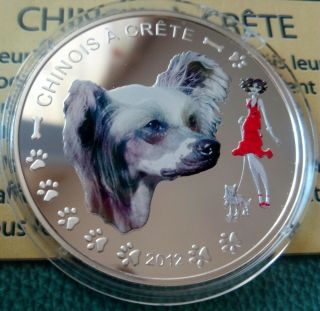 Benin 1000 Francs 2012 Chinese Crested Dog Silver Booklet
