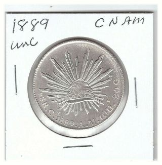 1889 Mexico Cn - Am Silver 8 - Reales Cap & Rays In Uncirculated