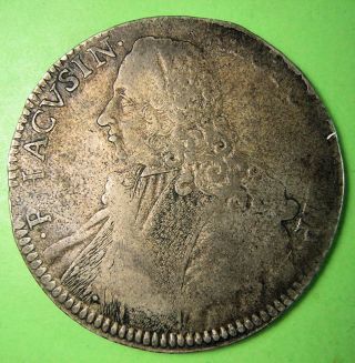 Ragusa,  Sicily,  1753,  Silver Crown Size Coin.
