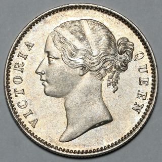 1840 Queen Victoria East India Company Calcutta Silver 1 One Rupee Coin