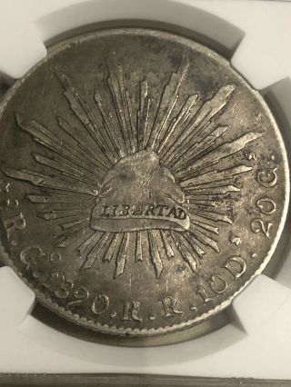 1890 Guanajuato Rr Mexico 8 Reales Silver